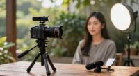 portable single light interview setup