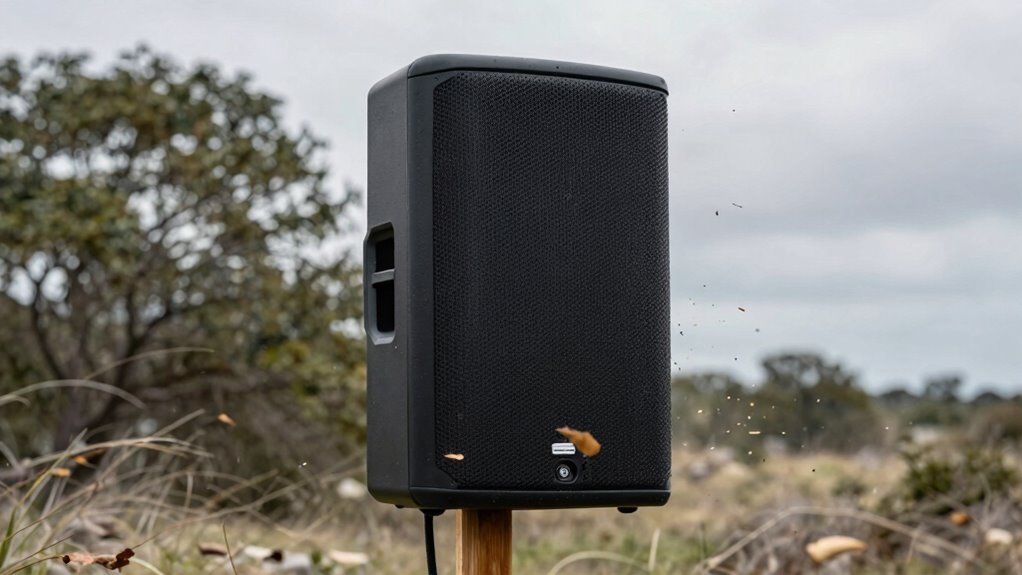 wind resistant outdoor speaker features