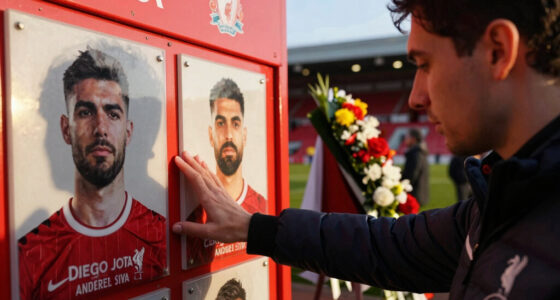 Liverpool FC unveils poignant memorial to Diogo Jota and André Silva